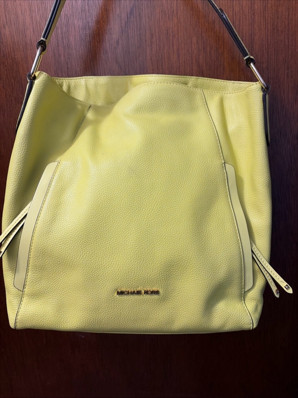 Michael Kors Lemon Yellow Leather Shoulder Hobo Bag